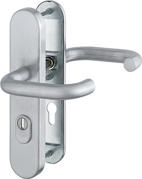 Türgriff, Hebelgriff, Metall, Silber, Schlosszylinder