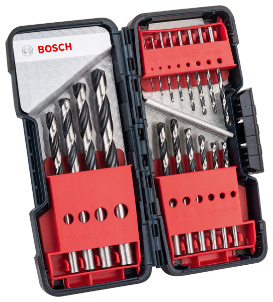Bosch HSS-Spiralbohrer-Set, PointTeQ, 18-tlg., ToughBox, 110 mm