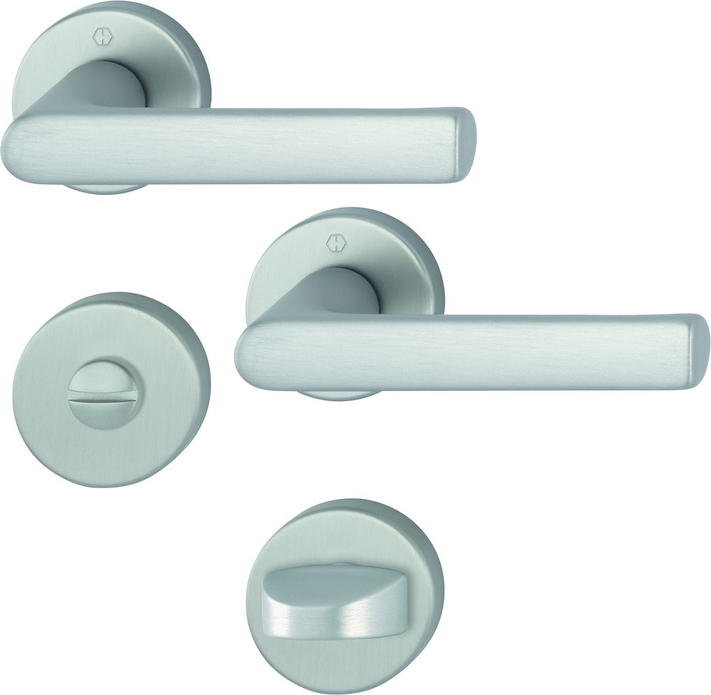 HOPPE Drückergarnitur mit Rosetten Hamburg 1700/42KV/42KVS, Aluminium