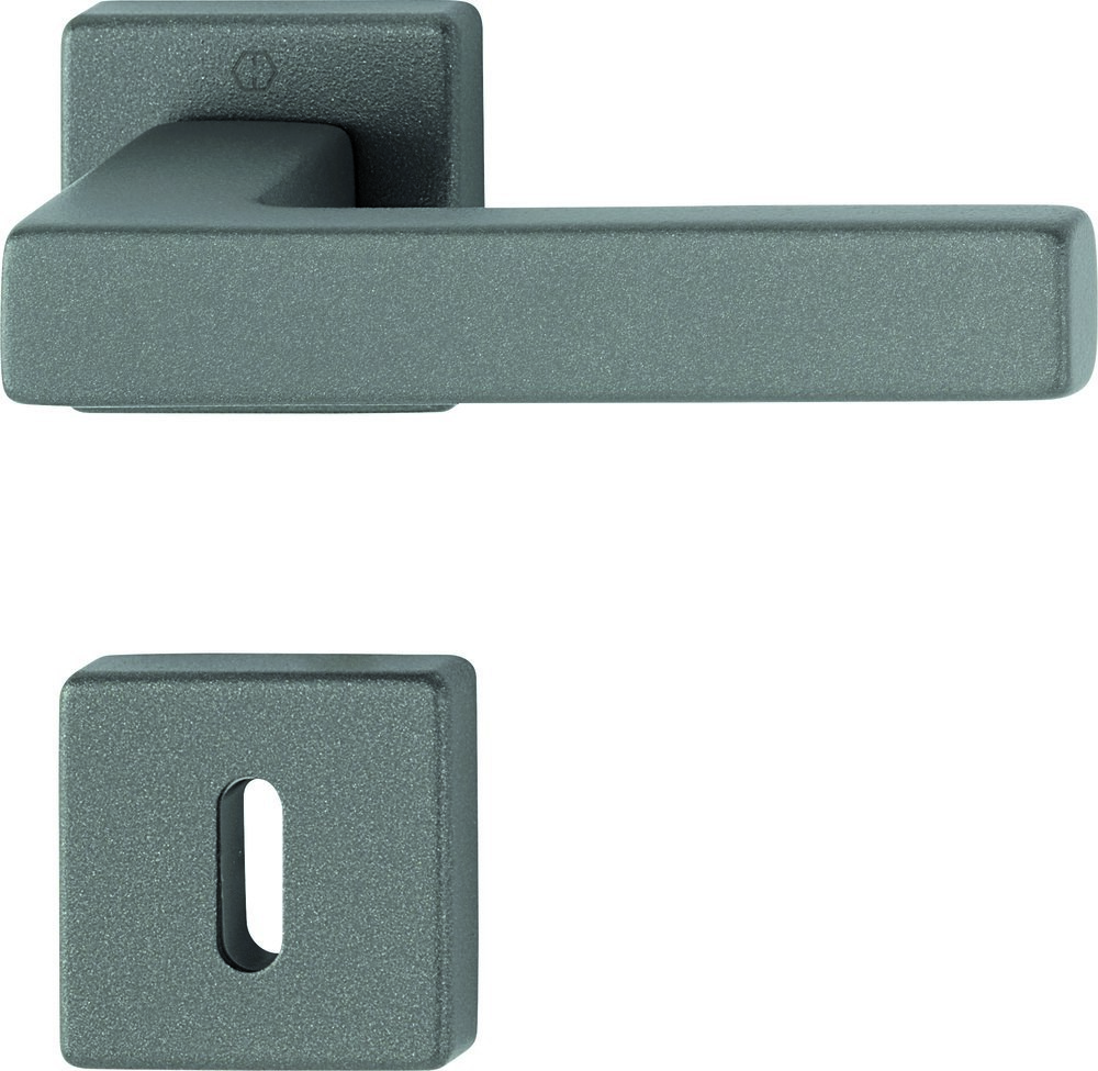 Türgriff, Türdrücker, Metall, Grün grau, Schlossloch