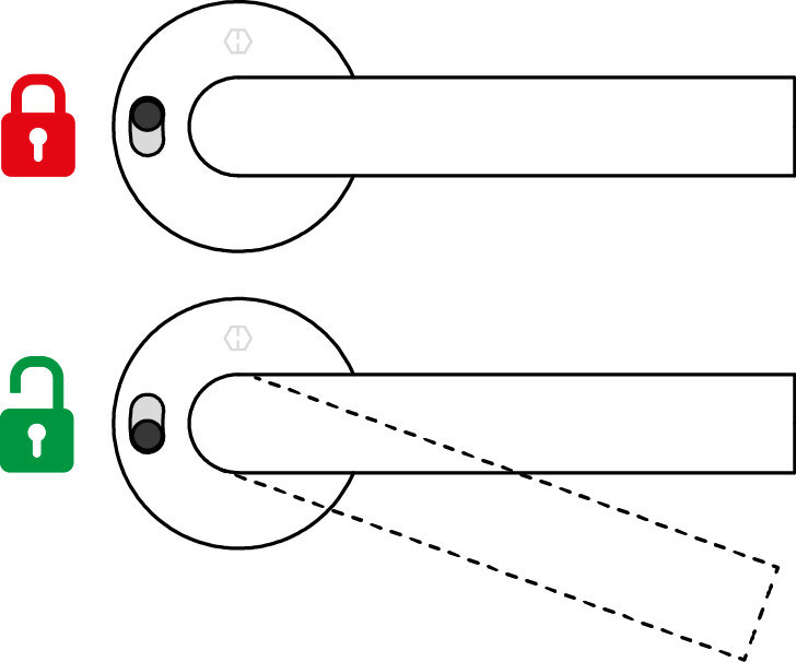 Türgriff, Türdrücker, Türklinke, Lever, Klinke mit Schlüsselloch