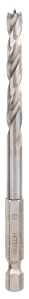 Bosch Holzspiralbohrer mit 1/4-Zoll Sechskantschaft, 6 x 63 x 106 mm