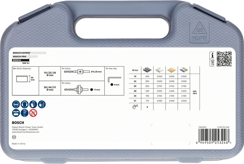 Produktbild Verpackung, koffer, Bohrer-Set, Werkzeugbox, Bohrer, Materialehren