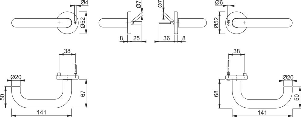 Deckel, Türgriff, Griff, Türklammer, U-Form