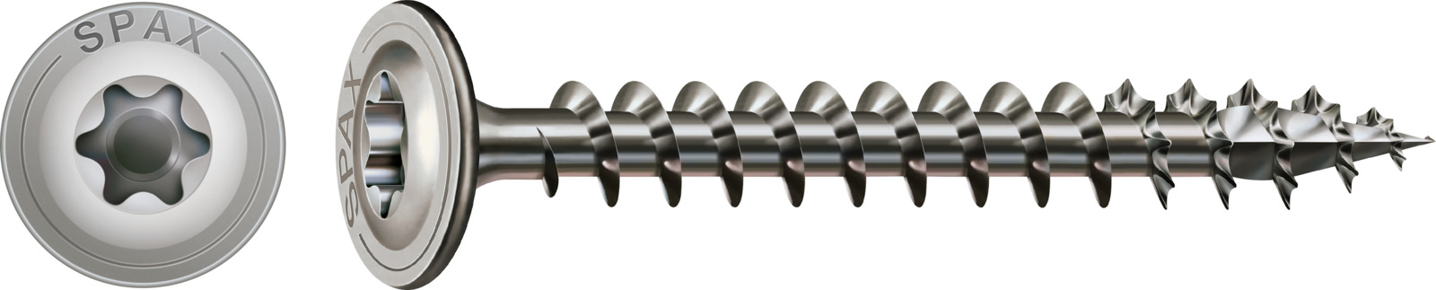 SPAX Holzbauschraube HI.FORCE - Vollgewinde, Tellerkopf, T-STAR plus, 4CUT, Edelstahl rostfrei A2