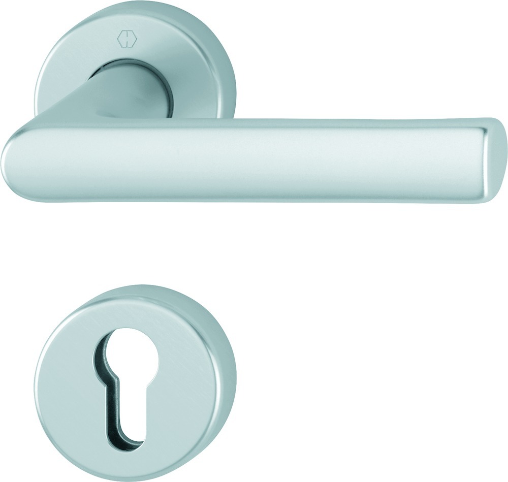 HOPPE FH-Drückergarnitur mit Rosetten Hamburg FS-1700/42H/42HS, Aluminium