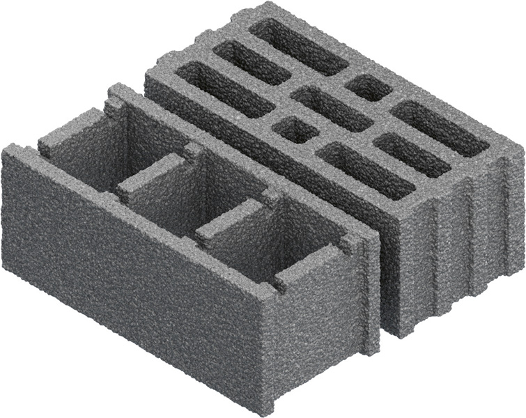 Material-Symbol, Betonblock, Baublock, Mauerstein, Porenbeton, Baustoff