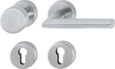 HOPPE FH Wechselgarnitur Stockholm mit Rosetten FS-E58/42H/42HS/1140, Edelstahl