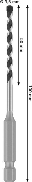 Bild der Produktabmessungen, bohrer, Spiralnut, Twist-Bohrer, Metallbohrer, Länge 100mm