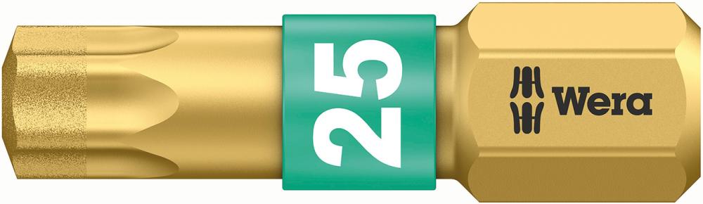 Bit für TORX-Schrauben 1/4", 25 mm lang, diamantbeschichtet mit Bi-Torsionsbereich, Wera