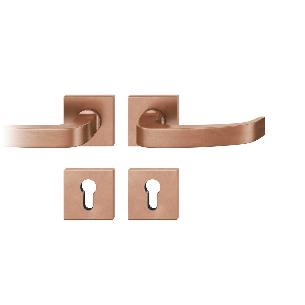 FSB FH Drückergarnitur mit Rosetten 79 1164, eckig, mit Nocken, VK 9, AGL3, Bronze