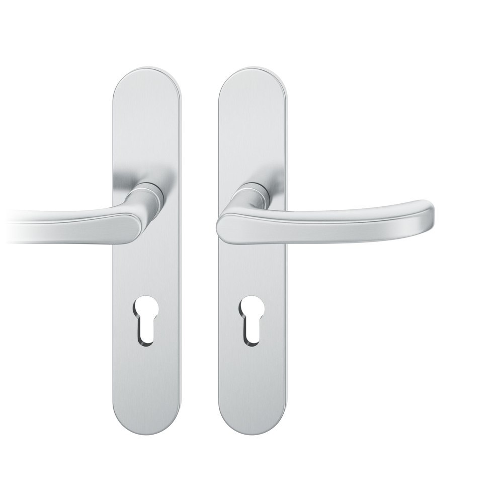 FSB FH Drückergarnitur mit Langschild 79 1043, oval, AGL3, Edelstahl