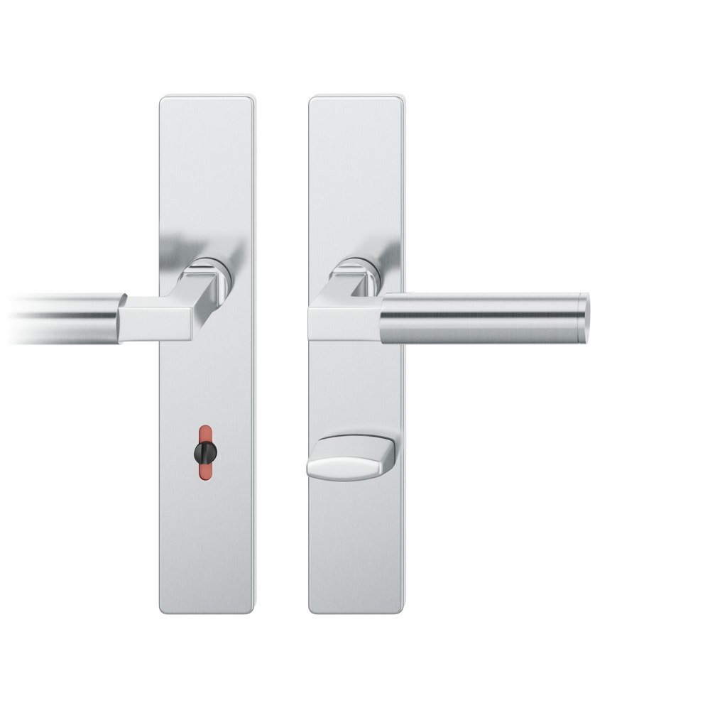 FSB Drückergarnitur mit Langschild 12 1102, VK 8, eckig, mit Nocken, Edelstahl