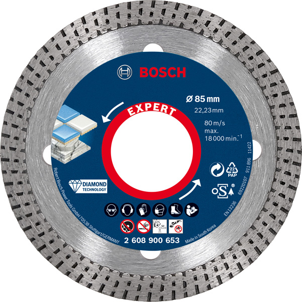 Bosch EXPERT HardCeramic Diamanttrennscheiben, 85 x 22.23 x 1,6 x 7&nbsp;mm