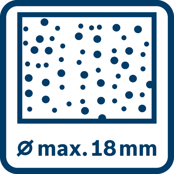 Symbol, Golfball, Punktmuster, Bohrkegel, Durchmesser 18 mm