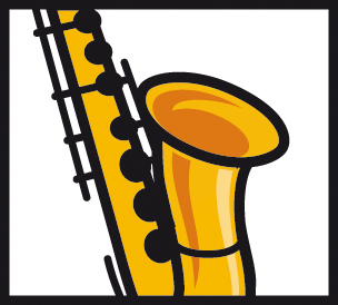 Symbolmaterial, Saxophon, Musikinstrument, Holzblasinstrument, Gold, Gelb