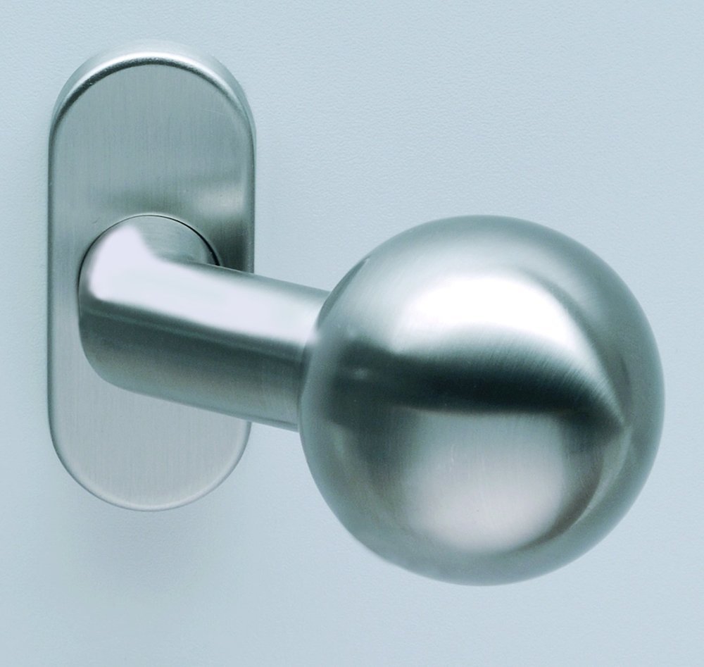 HELO FH-Knopf auf ovaler Rosette EST.KF FS 3, Edelstahl