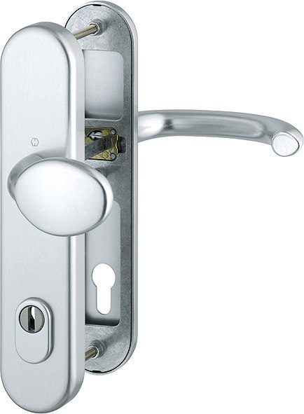 HOPPE Schutz-Wechselgarnitur Marseille mit Langschild 76G/3332ZA/3410/1138, 10/92 mm, Aluminium