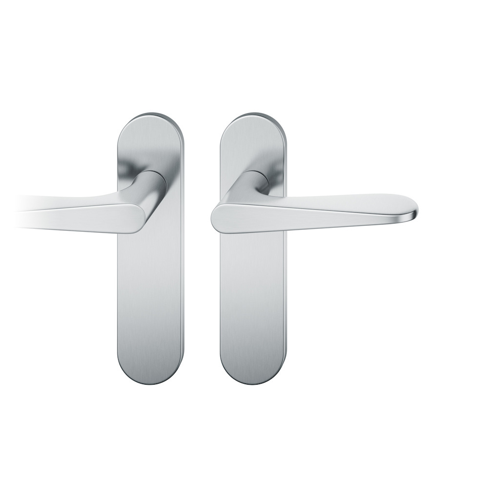 FSB Drückergarnitur mit Kurzschild 12 1144, VK 8, oval, mit Nocken, Edelstahl