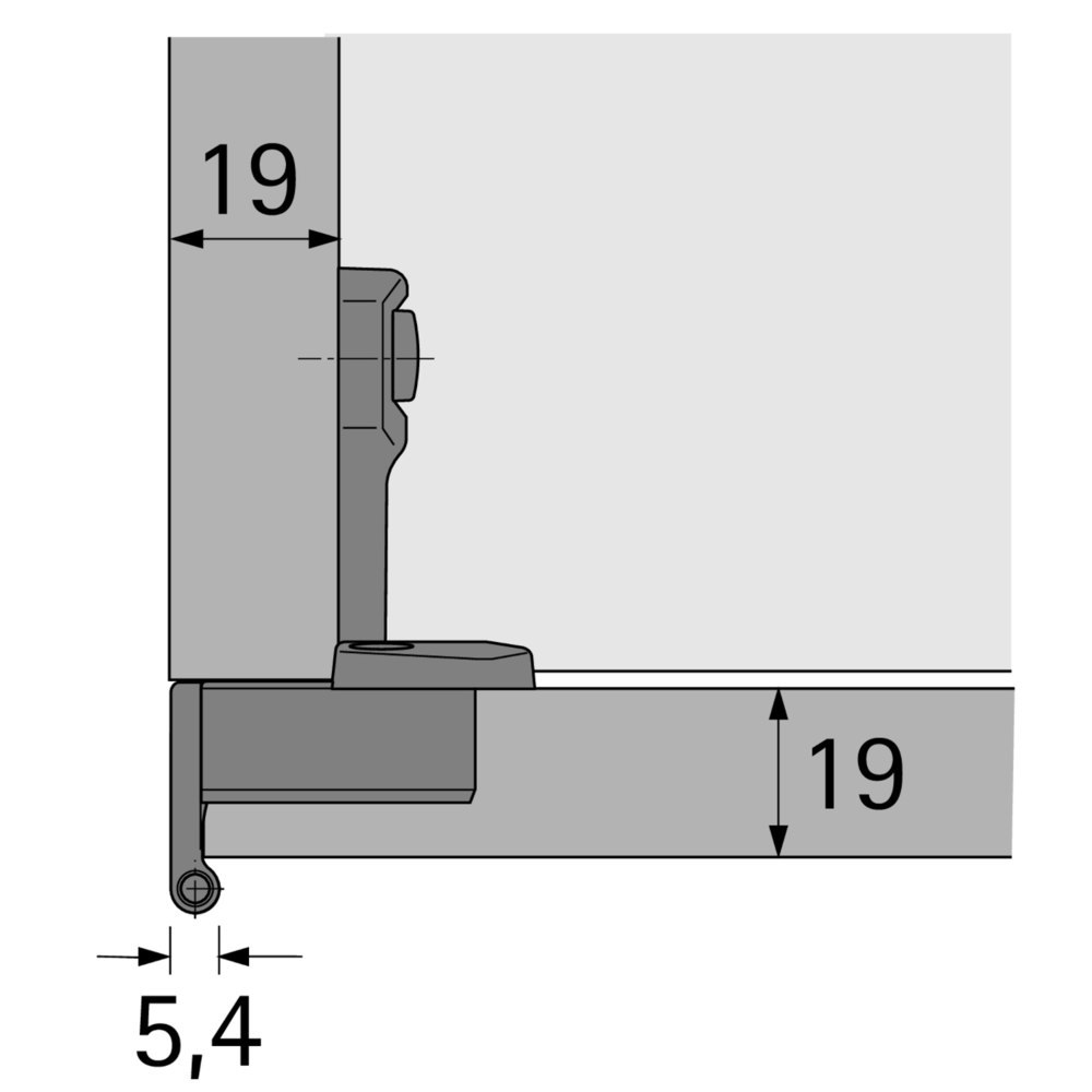 Hettich Möbel-Eingelenk-Topfscharnier, 270°, Selekta Pro 2000, Türeinsprung: 6 mm