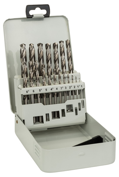 Bosch 19-tlg. Metallbohrer-Set HSS-G, DIN 338, 135° in Metallkassette, 110 mm