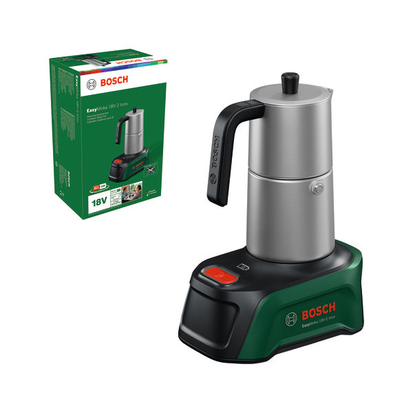 Produktbild Lieferumfang, Kaffeemaschine, Kaffeezubereiter, Akku, 18V, Stabmixer