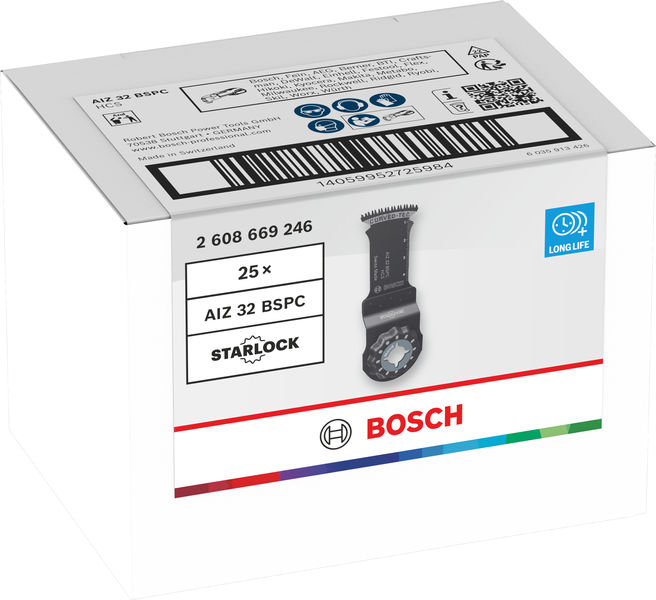 Produktbild Verpackung, Klinge, Bosch, Starlock, Al Zir, 25x