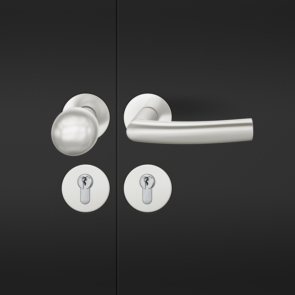 FSB Wechselgarnitur mit Rosetten 72 1107, Knopf 0 802, AGL3, VK 8, rund, flächenb., Aluminium