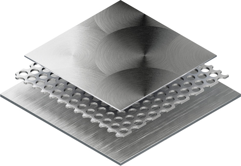 Material-Symbol, stahlblech, metallplatte, wellendesign, lochtechnik, blechstapel