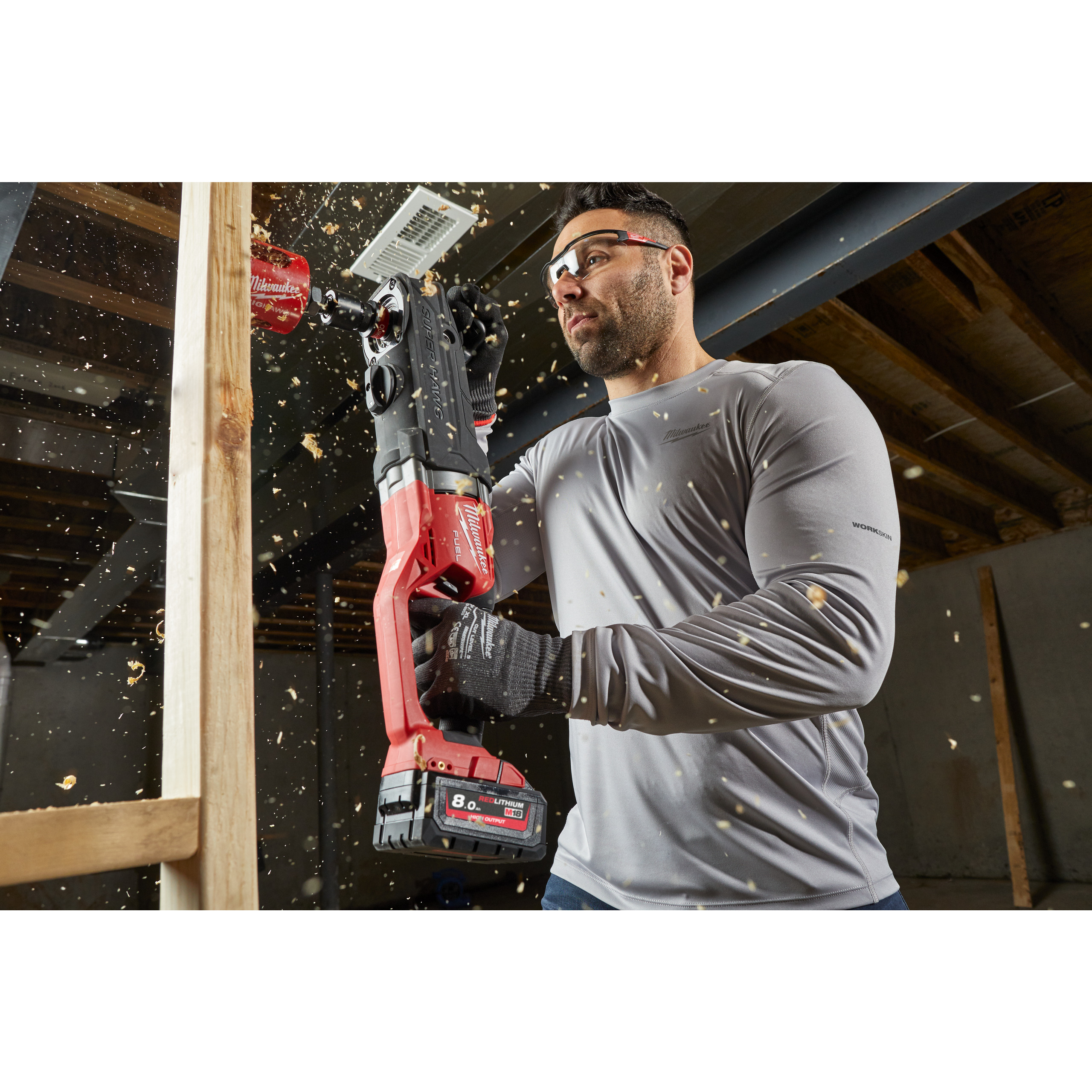 Milwaukee Funktions-Langarm-Shirt Funktions-Langarmshirt grau mit UV-Schutz WWLSG-M