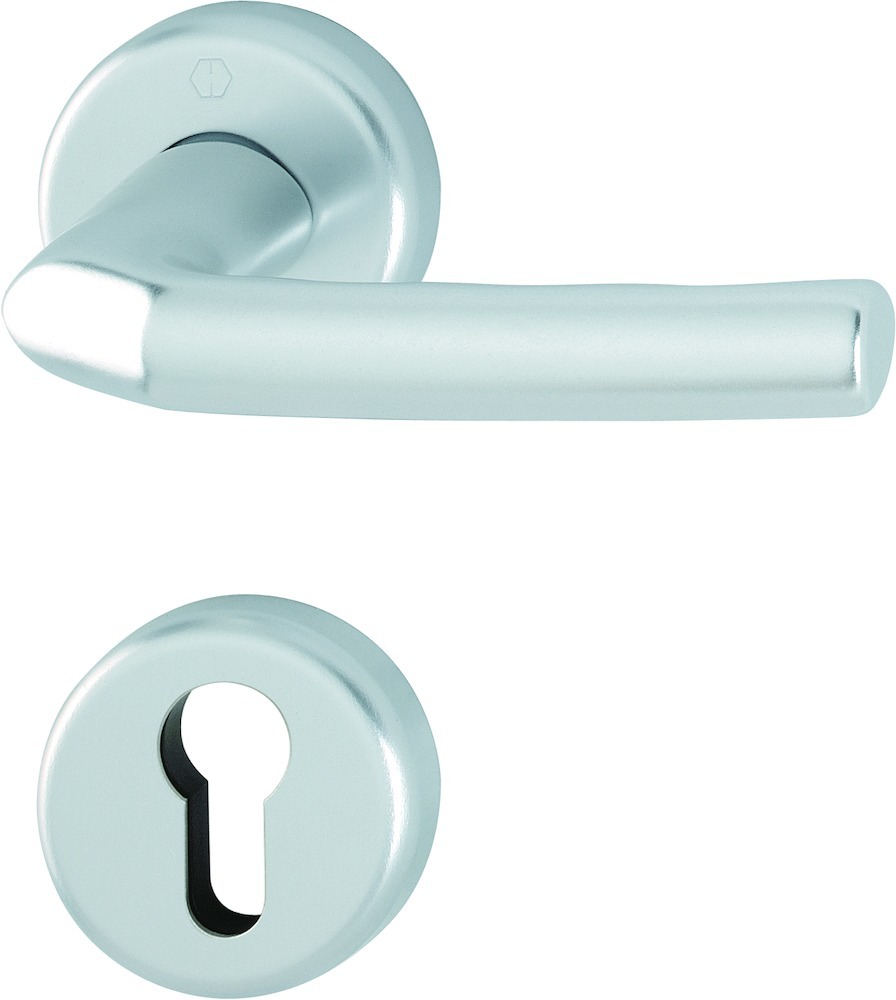 HOPPE Drückergarnitur mit Rosetten Birmingham 1117/17KV/17KVS, Aluminium