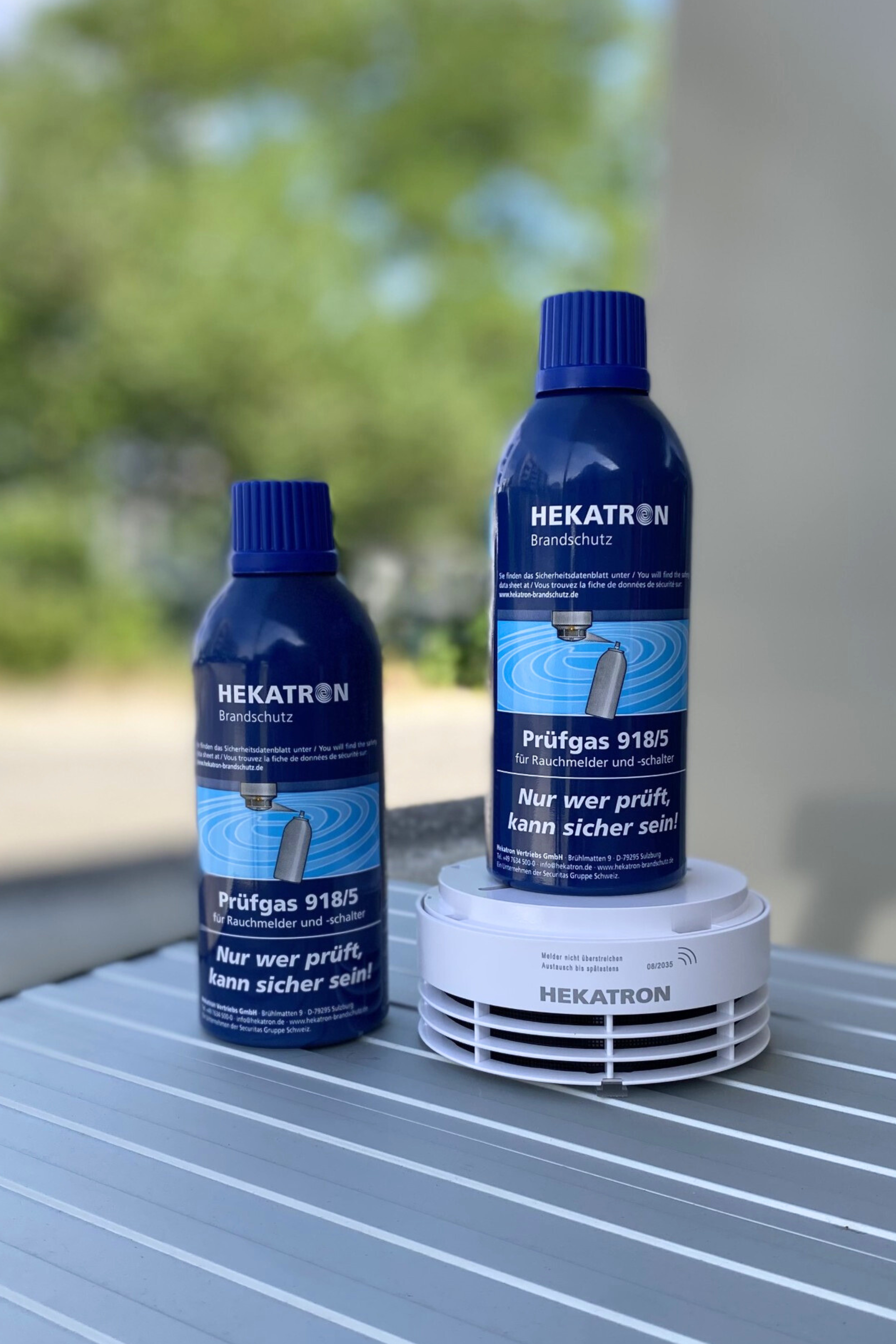 Hekatron Prüfspray und Rauchmelder Hekatron