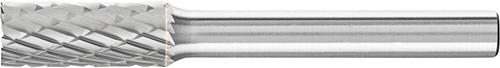Hartmetall-Frässtift mit 6-mm-Schaft, Zylinderform ZYA-S, mit Stirnverzahnung, Zahnung 3 PLUS