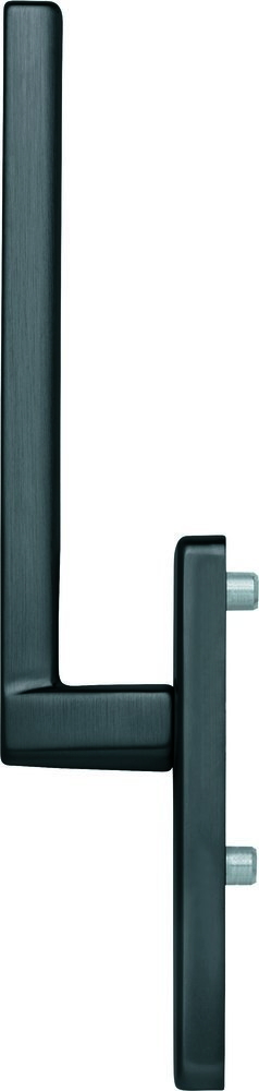 Laufgarnitur?, Türgriff?, Metallgriff, vertikaler Griff, gebürstetes Metall