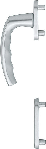 HOPPE Fenstertür-Halbgarnitur Atlanta 0530/66N/66NS, N 10, Profilzylinder gelocht