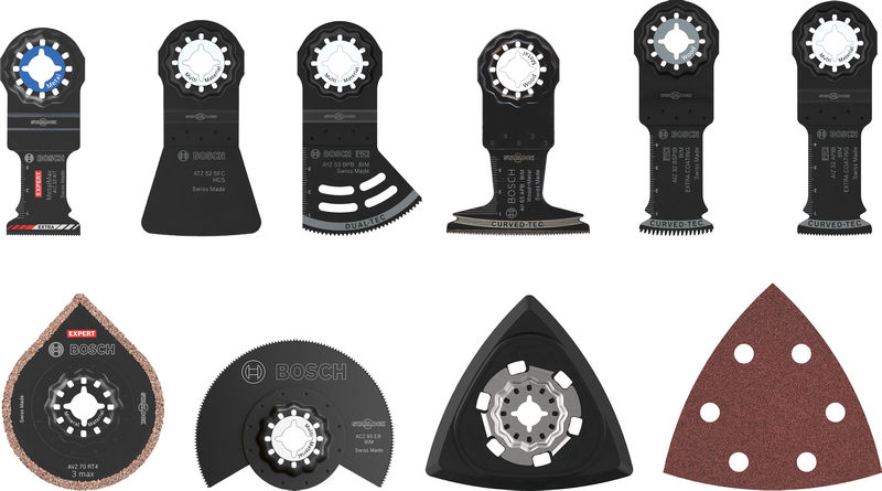 Produktbild Lieferumfang, saw blade, circular saw blades, grinding discs, sanding discs, drill accessory