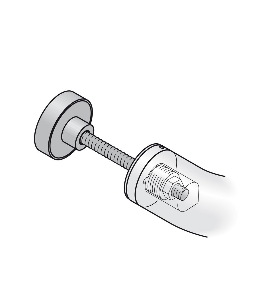 FSB Stoßgriff-Befestigung 05 0580, einseitig, für Griffmaß 25/30mm, Türstärke min. 35mm, Türstärke max. 44mm, hellbronze, patiniert gewachst