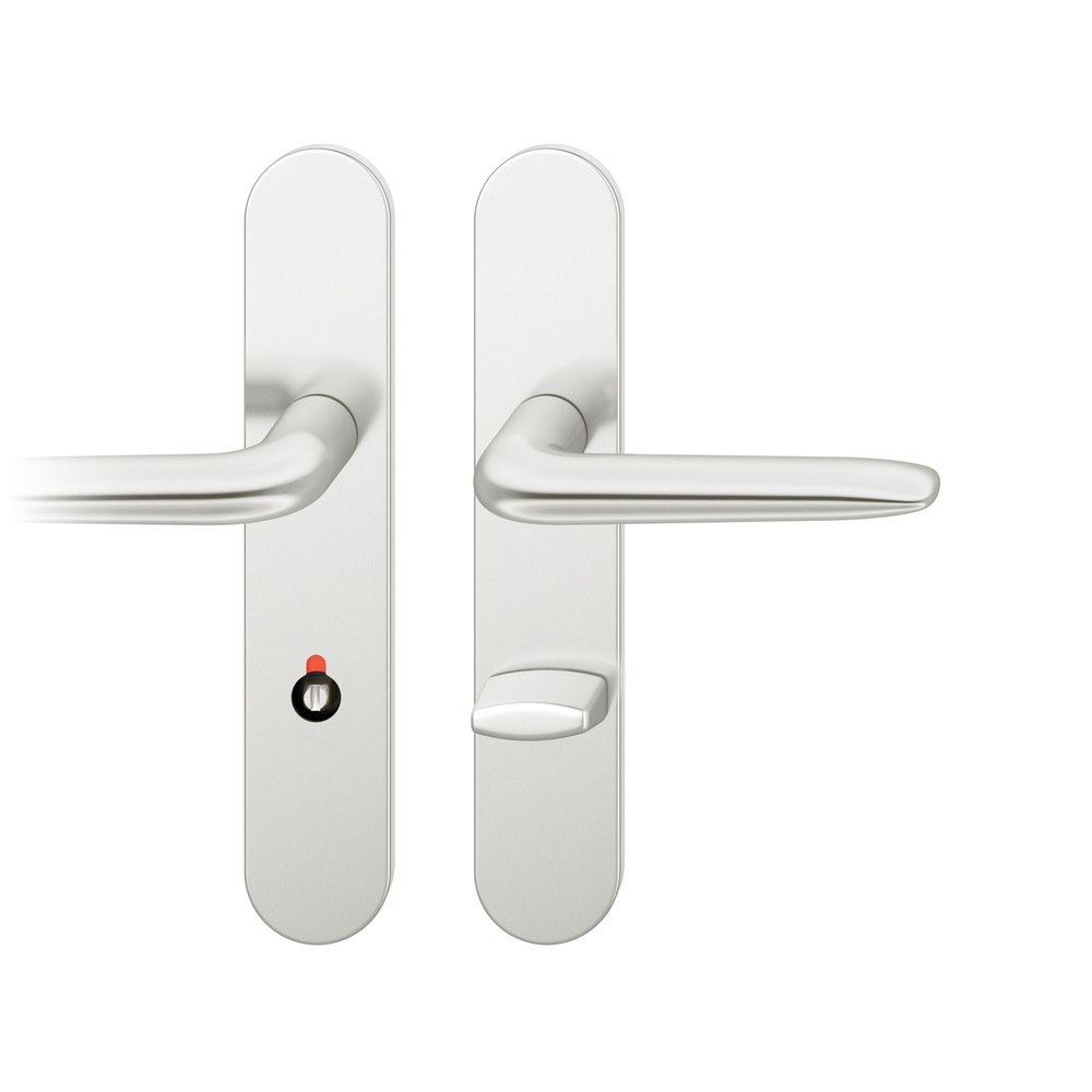 FSB Drückergarnitur mit Langschild 72 1292, oval, Aluminium