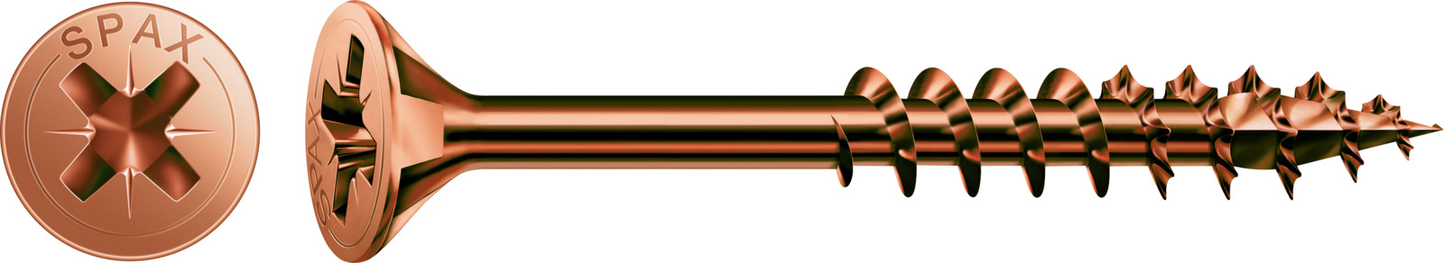 Schraube, Spanplattenschraube, Kopfprofil, Kupfer, Schraubenlänge